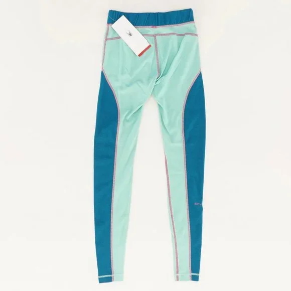 SPYDER Teal Mint Pink ELEVATE WOOL BASEWEAR Leggings NEW NWT size XS extra small - Picture 2 of 2